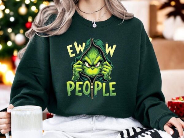 Grinch Shirt, Ew People Sweatshirt Product Photo 1