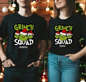 Grinch Squad Couple Matching Christmas Sweatshirts Product Photo 2