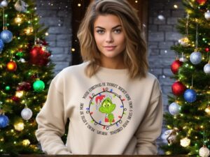 Grinch Thoughts Led Maybe Christmas He Thought Christmas Sweatshirt Product Photo 2