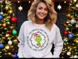 Grinch Thoughts Led Maybe Christmas He Thought Christmas Sweatshirt Product Photo 3