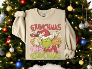 Grinchmas And Friends Vintage Christmas Sweatshirt Product Photo 2