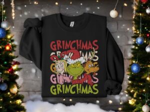 Grinchmas And Friends Vintage Christmas Sweatshirt Product Photo 3