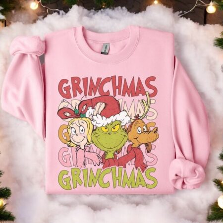 Grinchmas And Friends Vintage Christmas Sweatshirt Product Photo 1