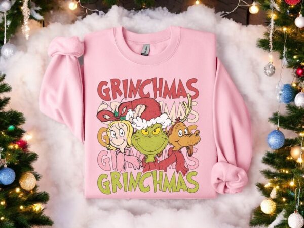 Grinchmas And Friends Vintage Christmas Sweatshirt Product Photo 1