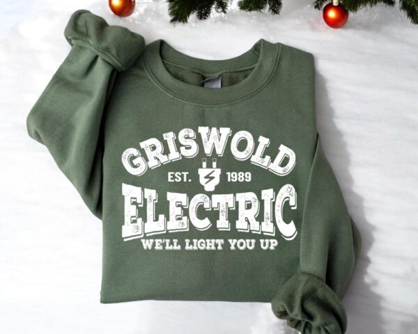 Griswold Electric Sweatshirt, Griswold Christmas Sweatshirt Product Photo 1