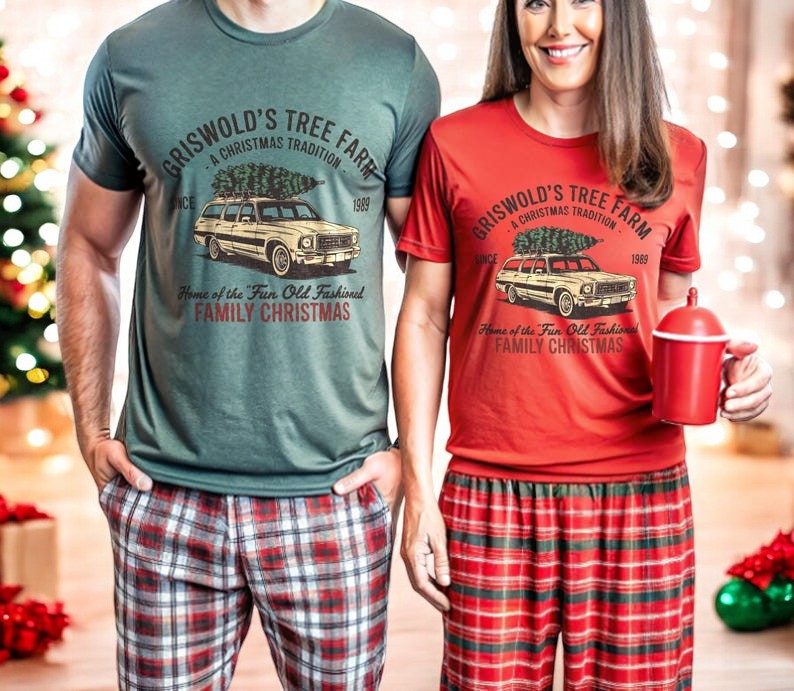 Griswold Family Christmas Tshirt Classic Holiday Movie Tee Couple Matching Christmas Shirt Product Photo 2