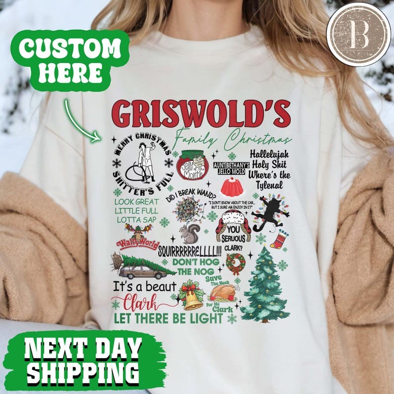 Griswold's Family Christmas Vacation Christmas Movies Coquette Bow Christmas Sweatshirt Product Photo 2