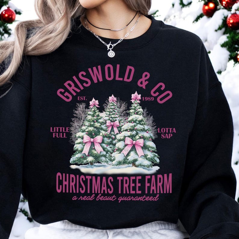 Griswold's Tree Farm Christmas Coquette Christmas Sweatshirt Product Photo 2