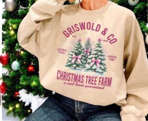 Griswold's Tree Farm Christmas Coquette Christmas Sweatshirt Product Photo 3