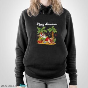 Happy Beachmas Holiday Santa Claus Christmas Shirt - Unisex Pullover Hoodie