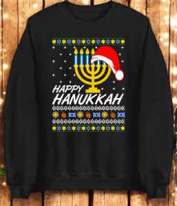 Happy Hanukkah Christmas Holiday Sweatshirt Product Photo 2