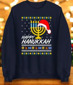 Happy Hanukkah Christmas Holiday Sweatshirt Product Photo 3