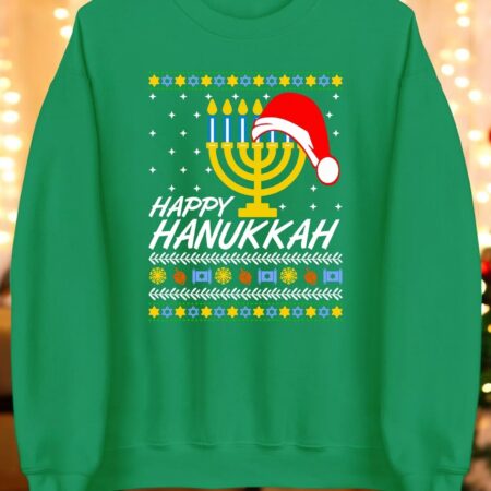 Happy Hanukkah Christmas Holiday Sweatshirt Product Photo 1