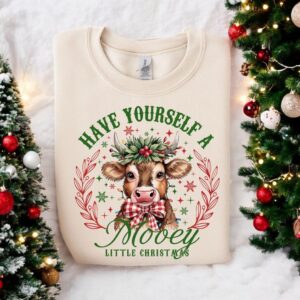 Have Yourself A Mooey Little Christmas Sweatshirt Product Photo 2