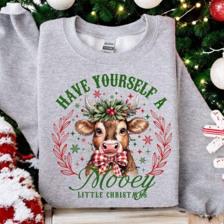 Have Yourself A Mooey Little Christmas Sweatshirt Product Photo 1