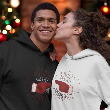 He's My Present, She's My Gift Couple Matching Christmas Shirt Product Photo 1