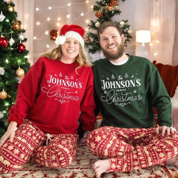 His And Hers Christmas Couple Matching Sweatshirt Product Photo 1