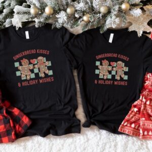 His And Hers Gngerbread Kises 7 Holiday Wishes Couple Matching Christmas Sweatshirts Product Photo 2