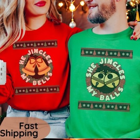 His And Hers Jingler Bells Couple Matching Christmas Shirt Product Photo 1