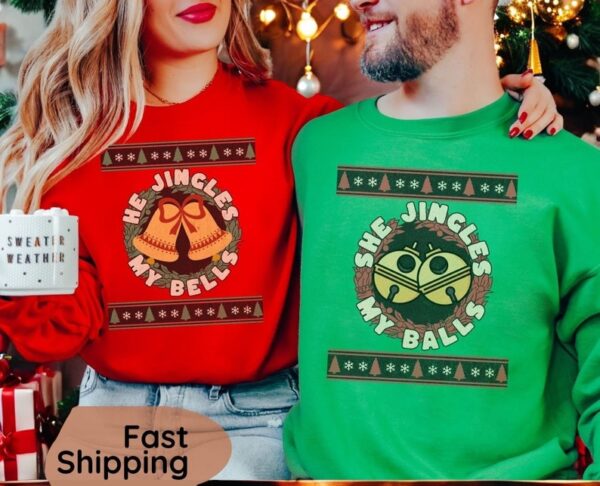 His And Hers Jingler Bells Couple Matching Christmas Shirt Product Photo 1