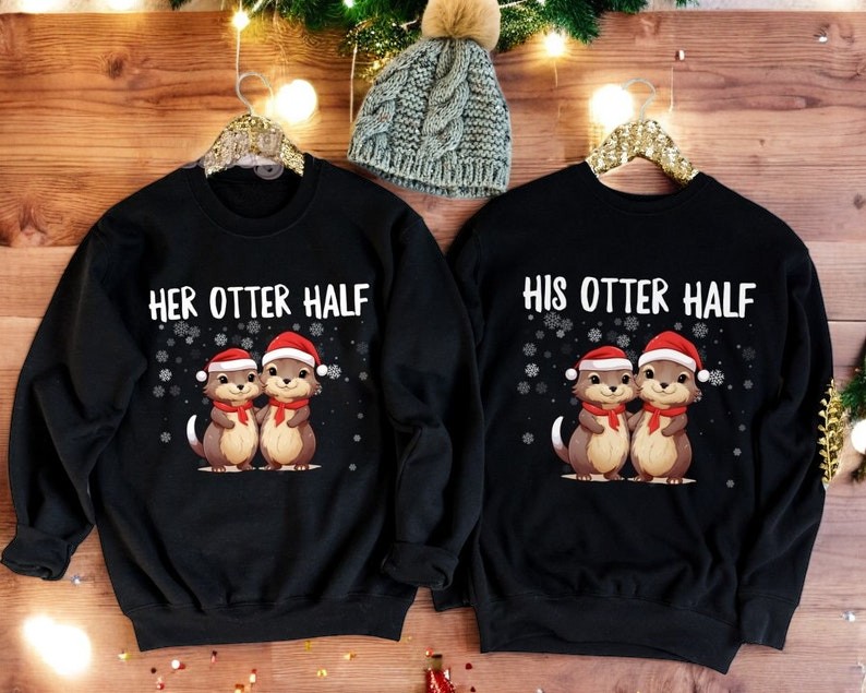 his ote half Couple Matching Christmas Sweatshirts Product Photo 2