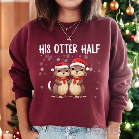 his ote half Couple Matching Christmas Sweatshirts Product Photo 1