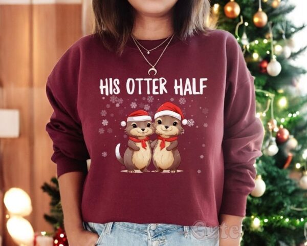 his ote half Couple Matching Christmas Sweatshirts Product Photo 1