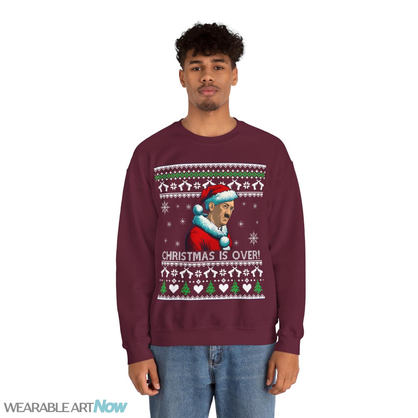 Hitler Christmas Is Over, Hitler Downfall Christmas Sweatshirt, Sweater Product Photo 2