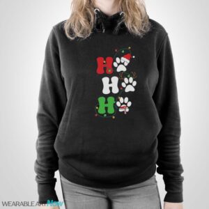 Ho Ho Ho Christmas Dog Paws Shirt, Vintage Christmas Shirt - Unisex Pullover Hoodie