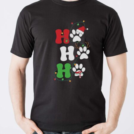 Ho Ho Ho Christmas Dog Paws Shirt, Vintage Christmas Shirt - Men T-Shirt