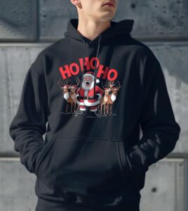 Ho Ho Ho Christmas Festival Christmas Shirt - Men Black Hoodie