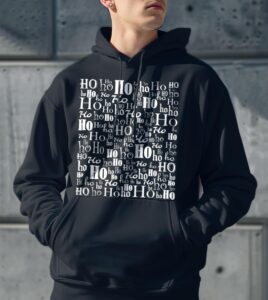 Ho Ho Ho Christmas Shirt - Men Black Hoodie