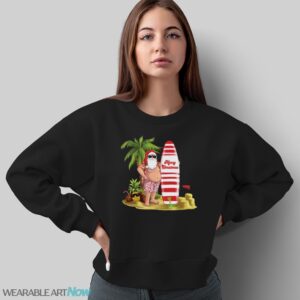 Holiday Surfer Santa Claus Christmas Shirt, Hawaiian Christmas Santa Shirt - Sweatshirt