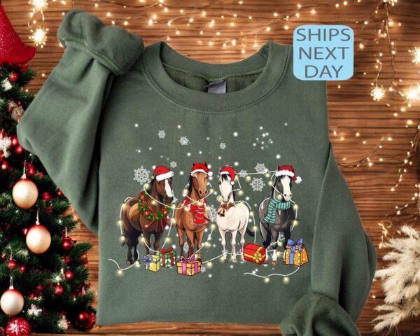 Horse Merry Christmas Sweatshirt Product Photo 1