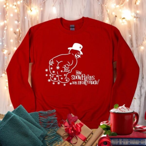 How Snowflakes Are Really Made Christmas Sweatshirt Product Photo 1