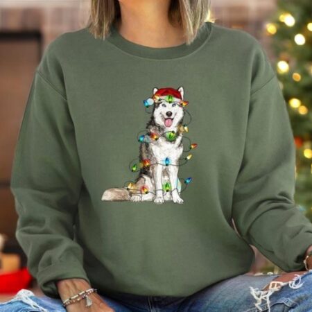 Husky Christmas Sweatshirt Product Photo 1