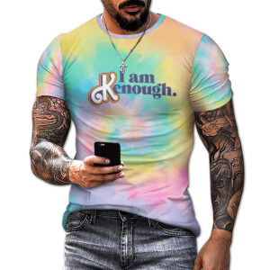 I Am Kenough Barbie The Movie 3D Tie-Dye AOP T-Shirt Product Photo 4