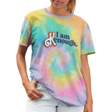 I Am Kenough Barbie The Movie 3D Tie-Dye AOP T-Shirt Product Photo 1