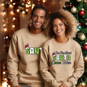 I Am So Good Santa Came Twice Couple Matching Christmas Shirt Product Photo 2