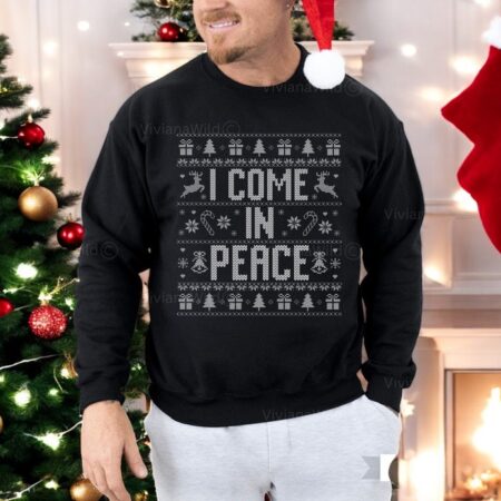 I Come In Peace Christmas Couple Matching Sweatshirt Product Photo 1