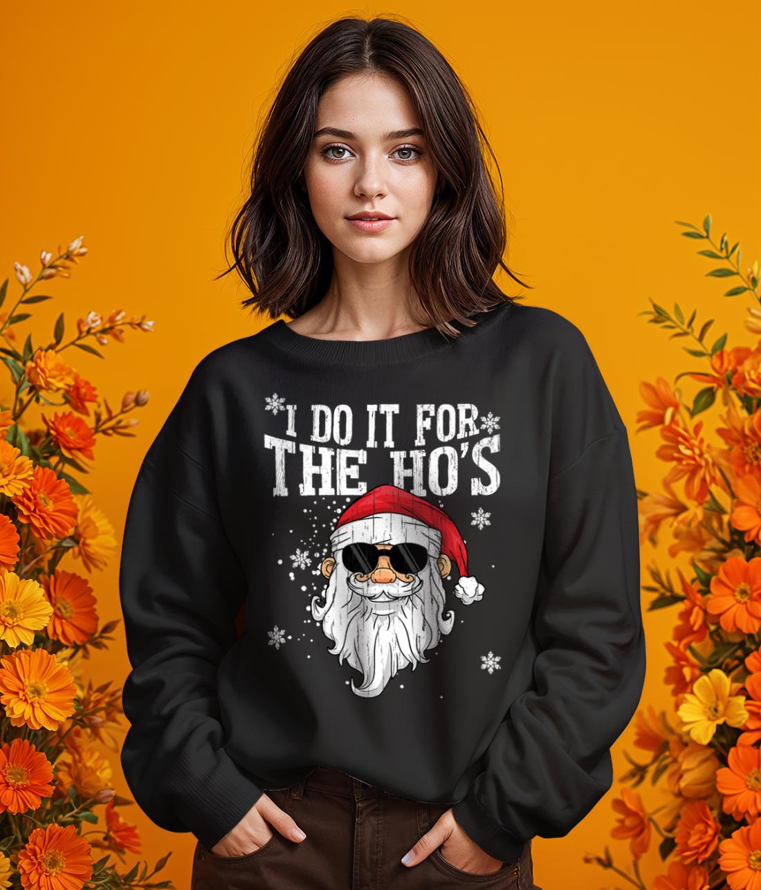 I Do It For The HOs Funny Christmas Santa Claus Essential T-Shirt Product Photo 2