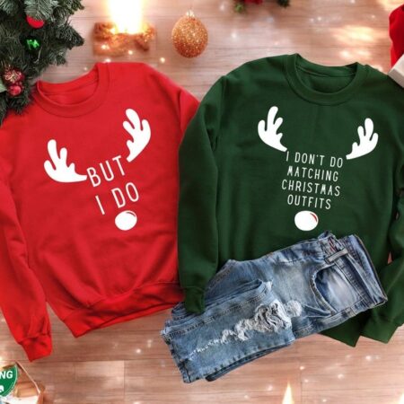 I Don't Do Matching Christmas Outfits Christmas Couple Matching Sweatshirt Product Photo 1