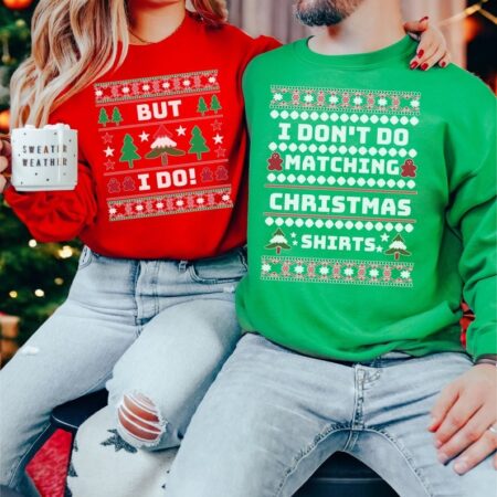 i don't do matching christmas shirt, but i do Matching Christmas Couple Sweatshirt Product Photo 1