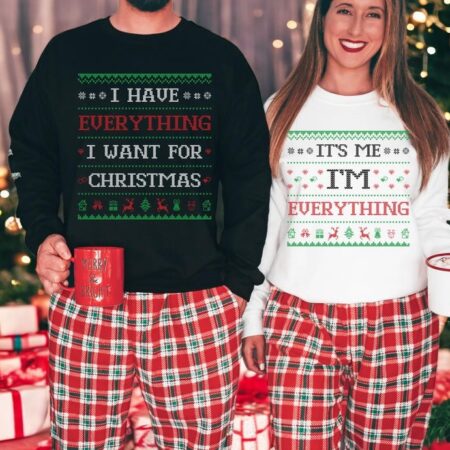 I Have Everything I Want For Christmas, it's me i'm Matching Christmas Couple Sweatshirt Product Photo 1