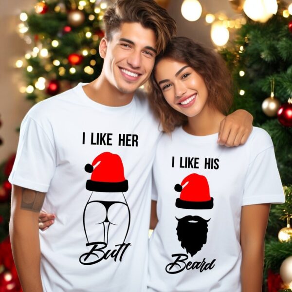 I Likke Her, I Like His Christmas Couple Matching Shirt Product Photo 1