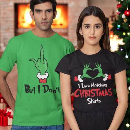 I Love Matching, But I Don't Matching Christmas Couple Shirt Product Photo 1