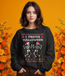 I Prefer Halloween Christmas Sweater Best Ugly X-mas Product Photo 2