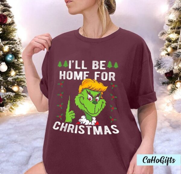 I'll Be Home For Christmas Funny Trump 2024 Xmas Christmas Sweatshirt Product Photo 1