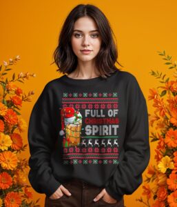 I'm Full Of Holiday Spirit Bourbon Ugly Christmas Shirt Product Photo 2