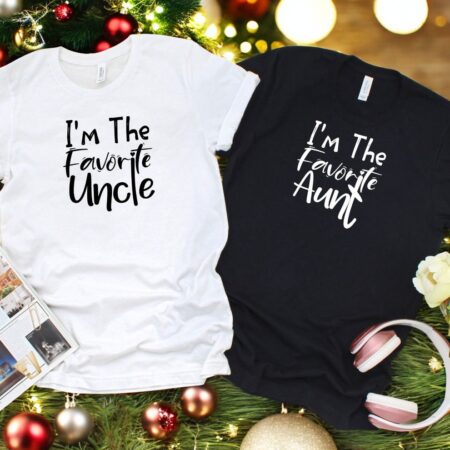 I'm The Favorite Aunt And Uncle Christmas Couple Matching Shirt Product Photo 1